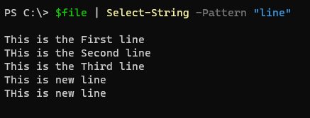 PowerShell Array of Strings - Pattern line Output