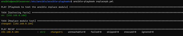 Examples of Ansible replace 1