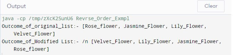 Java Collection reverse 1