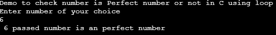 Perfect Number in C 