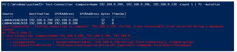 Test-Connection for multiple servers