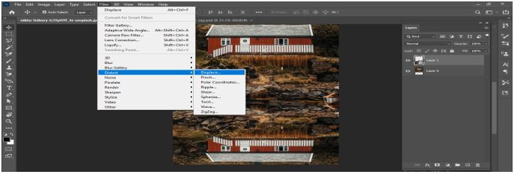 Displace sub-option of Distort option Output 24
