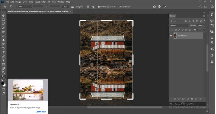 Use Crop tool Output 8