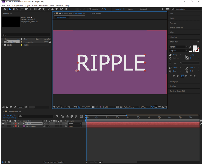 Ripple Effect in After Effects 5