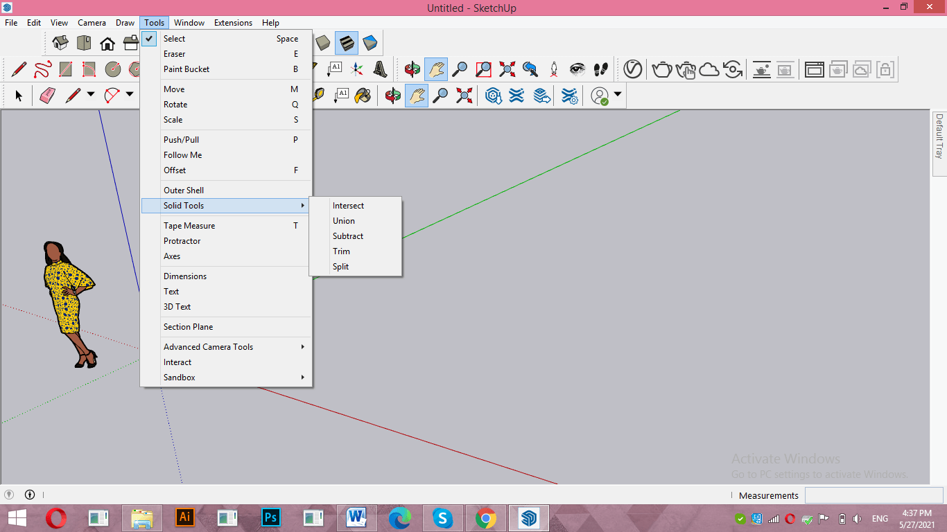 SketchUp intersect faces output 1