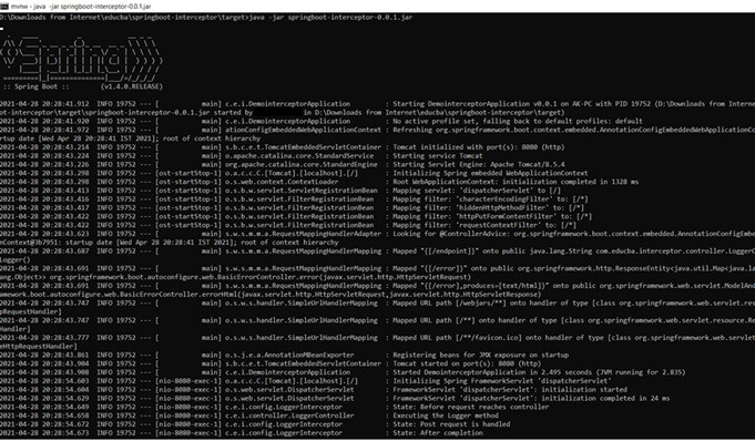 Spring boot interceptor output 1