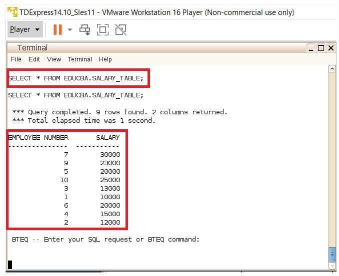 EDUCBA.SALARY_TABLE;