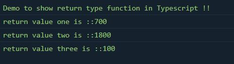 Example of TypeScript function return type