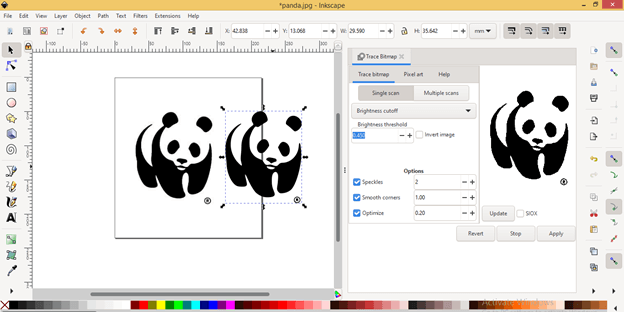 Inkscape image to vector output 10