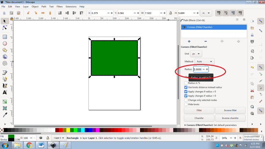 Inkscape rounded rectangle output 15