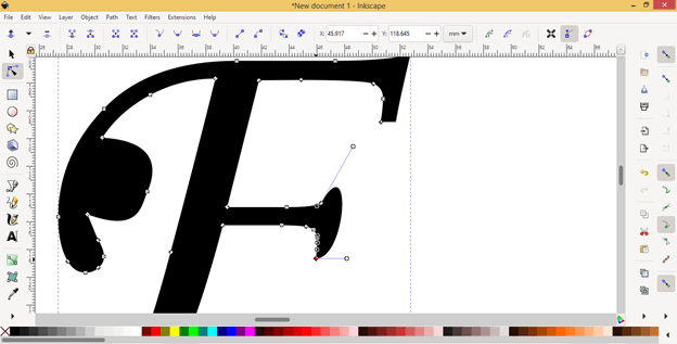 Inkscape text to path output 15
