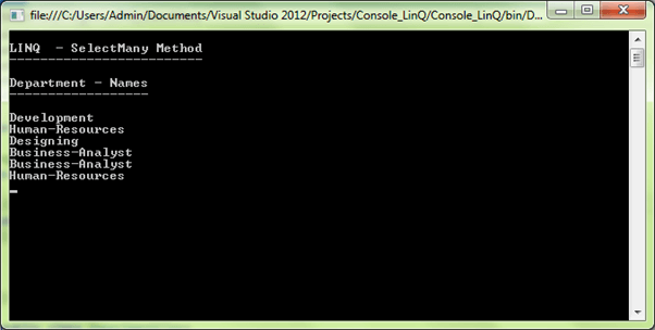 LINQ SelectMany output 2
