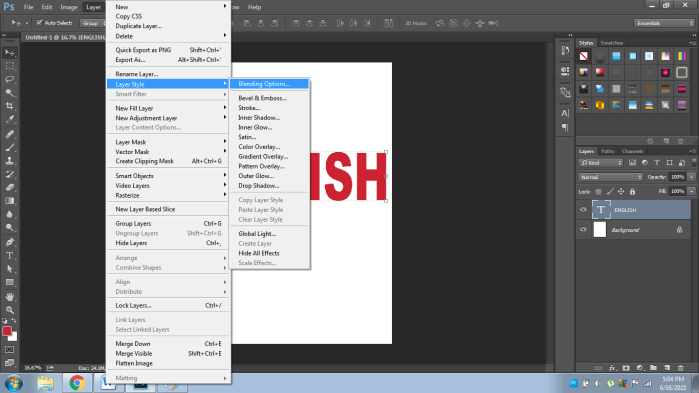 Layer effects in Photoshop output 8.3