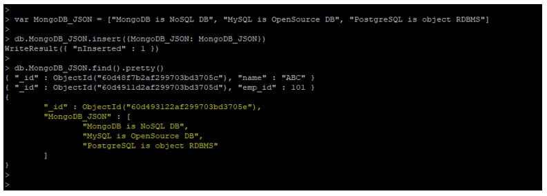 MongoDB JSON 3