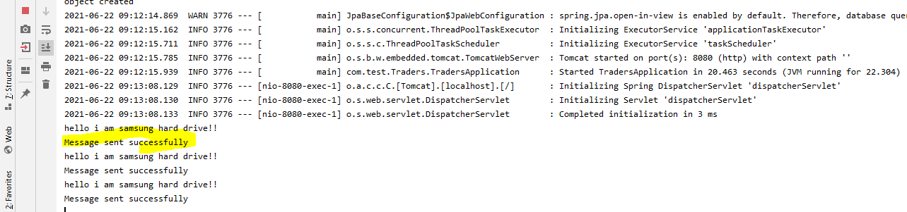 Spring boot email output