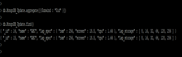 unwind work in Mongodb 2