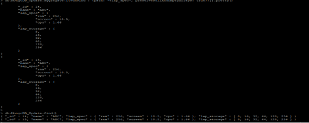 Unwind operator using embedded documents