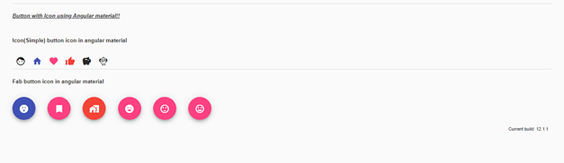 Angular material button with icon output