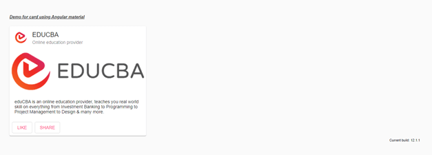 Angular material card output