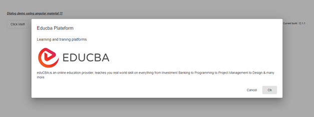 Angular material dialog output 2
