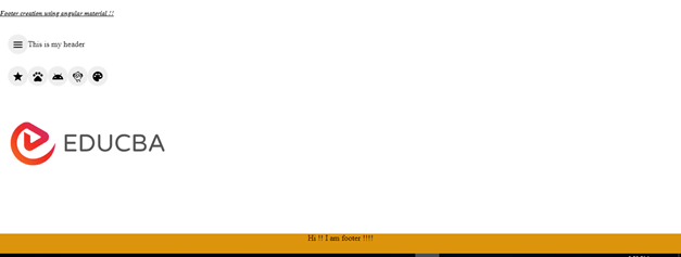 Angular material footer output