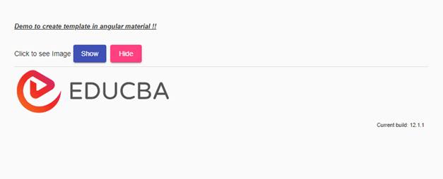 Angular material template output 2