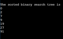 Binary search tree C++ output 1
