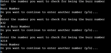 Buzz number output 2