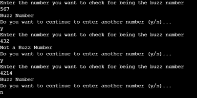 Buzz number output 3