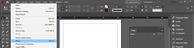 InDesign embed images output 2
