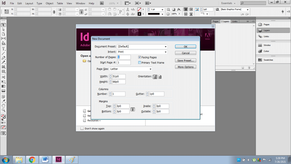 InDesign layers output 1