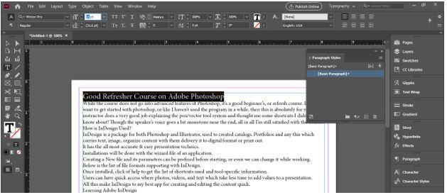 InDesign paragraph styles Output 11