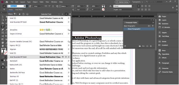 InDesign paragraph styles Output 12