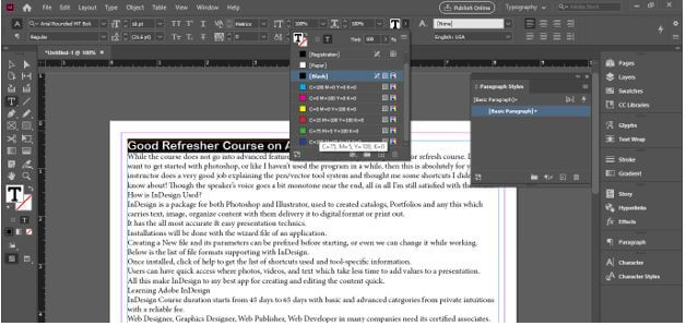 InDesign paragraph styles Output 13