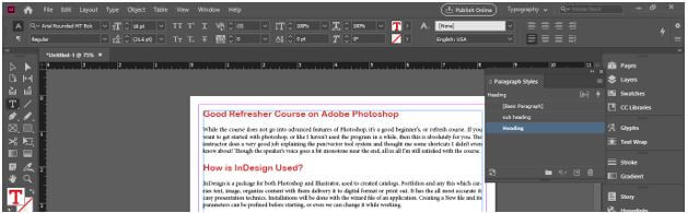 InDesign paragraph styles Output 24