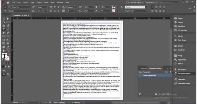 InDesign paragraph styles Output 7