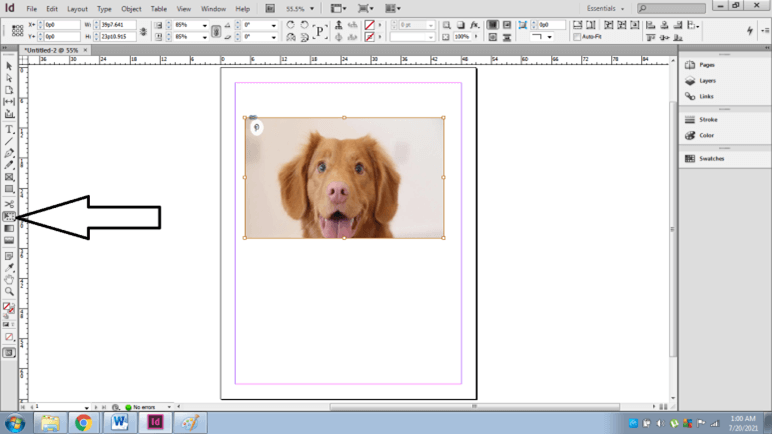 InDesign resize image output 16