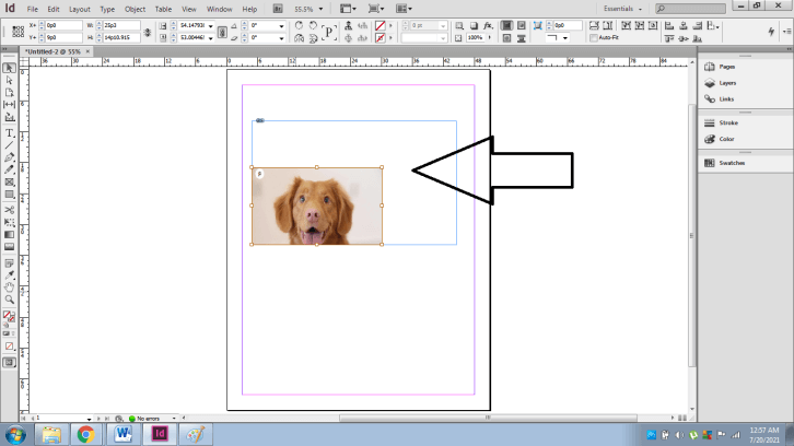InDesign resize image output 5.3