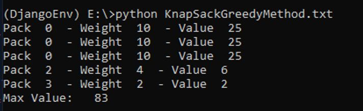 Knapsack Problem Python 1