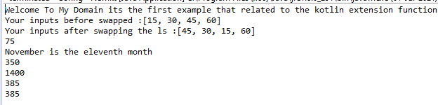 Kotlin extension function Output 1