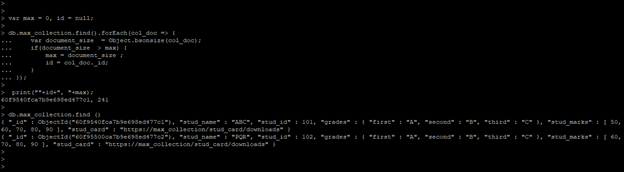 Mongodb max document size output 2