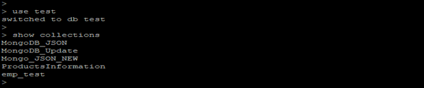 Mongodb show collections output 1