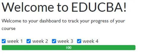 On clicking all of the checkboxes of respective weeks: