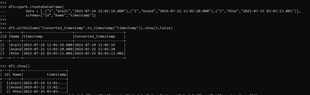 PySpark timestamp 2