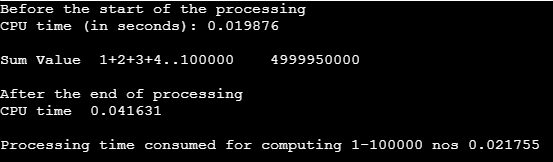 clock() in Python Output 1