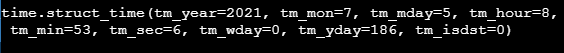 time tuple format Output 4