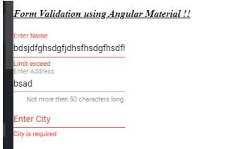 Angular Material Form Validation 2