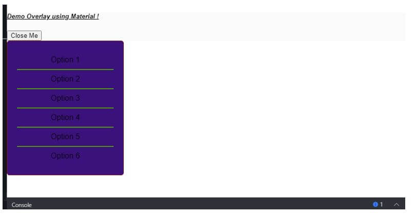 Angular Material Overlay