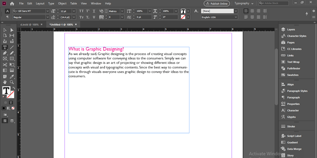 InDesign center text vertically output 4