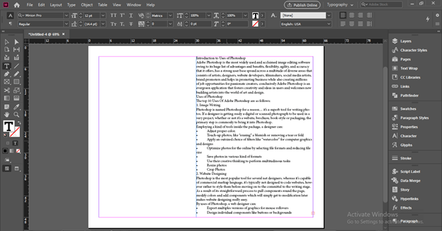InDesign layout output 10